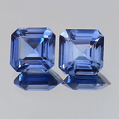 #ad AAA Fine Natural Montana Pastel Blue Sapphire Asscher Cut Gemstone Pair 5x5 MM $51.60