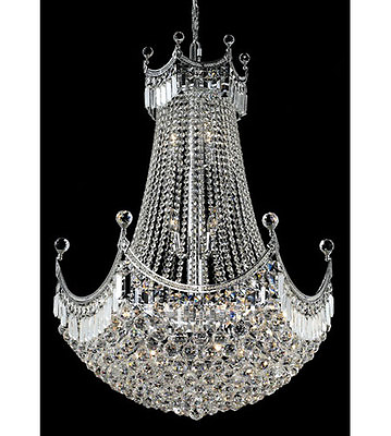 #ad Palace Crown A 24 Light Foyer Crystal Chandelier Ceiling Light Chrome 30#x27;x40quot; $1458.00