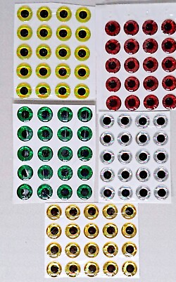 #ad Bejuco 3D Fish Eyes 20pk Adhesive Fly Tying Lure Making 4mm 6mm 8mm 10mm 12mm $3.99