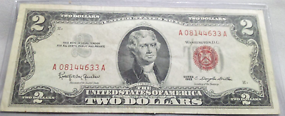 #ad #ad 1963 TWO DOLLAR BILL RED SEAL LEGAL TENDER $2 NOTE GEM UNC TP 2673 $19.95