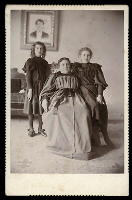 #ad St. Joseph Missouri Family Woman amp; Girls Mourning Portrait of Husband Widow $499.99