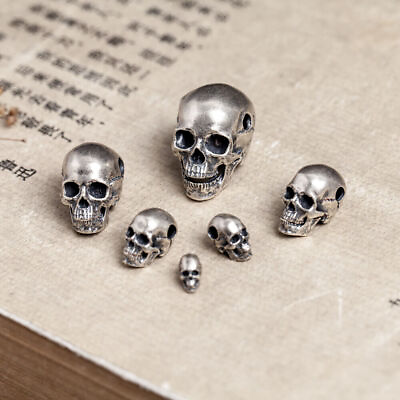 #ad 925 Sterling Silver Skull Skeleton Biker Charm Pendant Men Women Jewelry $12.88