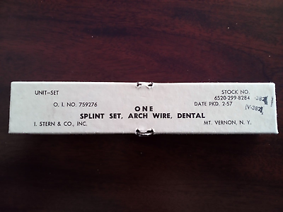 #ad Vintage Dental Splint Set Arch Wire Feb 1957 $99.99