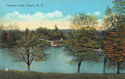 #ad Clements Lake Liberty N.Y. Early Postcard Unused $12.00