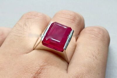 #ad Natural Kashmiri Ruby 925 Sterling Silver Gemstone Handmade Ring All Size N39 $34.99
