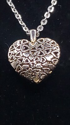 #ad Silvertone Heart Pendant Necklace $8.99