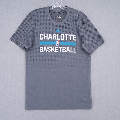 #ad adidas T Shirt Mens S Small Gray Short Sleeve Charlotte Basketball $12.74