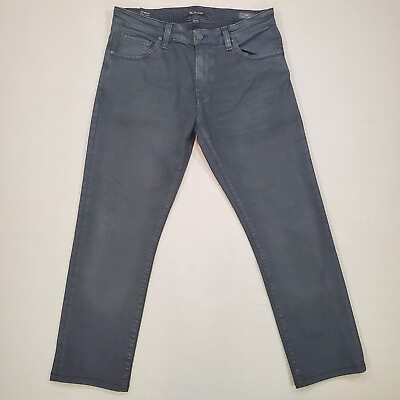 #ad 34 Heritage Jeans Mens 33x28 Gunmetal COOL Slim Tapered Stretch Wax Coated Denim C $59.50