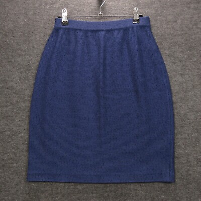 #ad Vintage St. John Collection Skirt Womens 4 Blue Midi Pencil Skirt USA Made $52.49