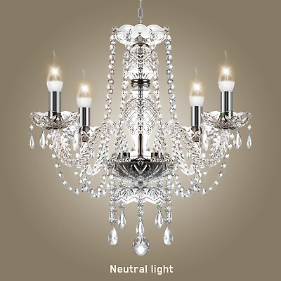 #ad Luxurious Crystal Chandelier Lighting Glass Ceiling Pendant Light Fixture 4 Lamp $50.99