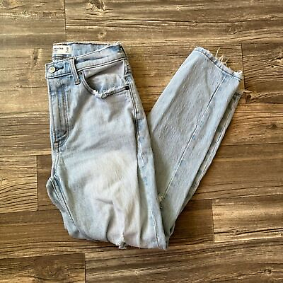 #ad Abercrombie amp; Fitch Women#x27;s 2 26 The Mom High Rise Jean Distressed Streetwear $26.57