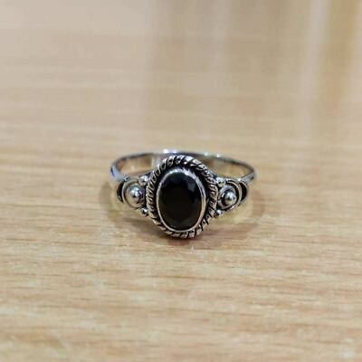 #ad Exquisite Black Onyx Gemstone Ring 925 Sterling Silver Ring All Size Ring Gift $101.74