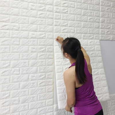 #ad 3d Wall Decor Brick Foam DIY Adhesive Self Stickers Room Home Wallpaper Embossed $9.99