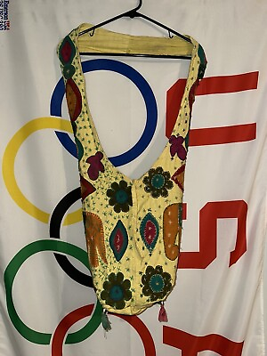 #ad Handmade Colorful Hippie Crossbody Bag Floral Boho Purse Vintage Elephant Yellow $7.97