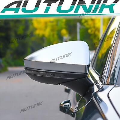#ad Matt Chrome Side Mirror Cover Caps for Audi A6 C8 S6 A7 S7 A8 2018 With Assist $115.99