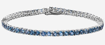 #ad London Blue Topaz Bracelet Round Topaz Chain Bracelet Wedding Bracelet Gifts For $159.99