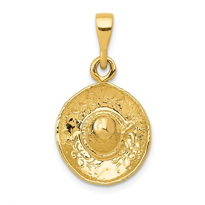 #ad Gift for Mothers Day 14k Yellow Gold 3D Sombrero Pendant 1.84g L 26.5mm W mm $316.00