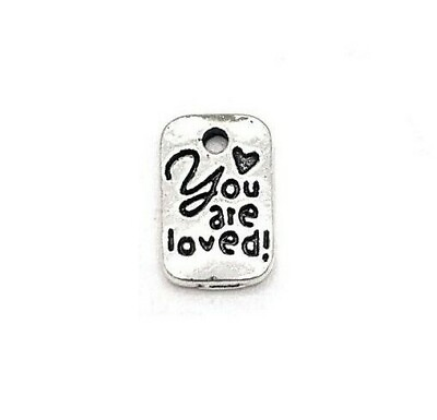 #ad 4 20 or 50 BULK pcs Tiny Silver You Are Loved Charms US Seller AS1312 $6.95