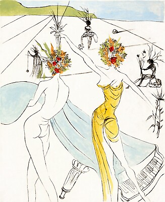 #ad Flower Woman with Soft Piano : Salvador Dali : Archival Quality Fine Art Print $57.95