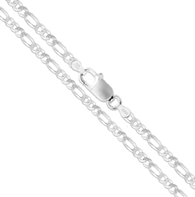 #ad #ad 3.5MM Real Sterling Silver Mens Boys Women Figaro Solid Chain Necklace 925 ITALY $2.99