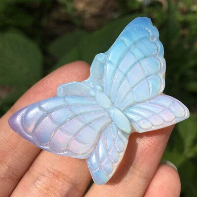 #ad 2quot; Opalite Butterfly Quartz Carved Quartz Crystal Skull Reiki Healing Gift USA $12.35