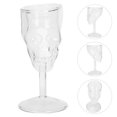 #ad Crystal Glasses Clear Wine Cups Stemware Glasses Skull Glass Cup $12.75