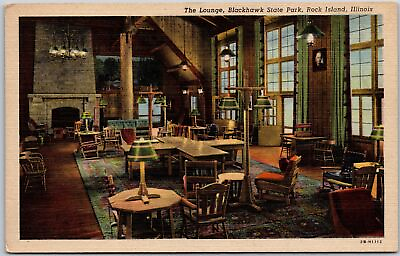 #ad Rock Island Illinois ILL The Lounge Blackhawk State Park Vintage Postcard $8.05