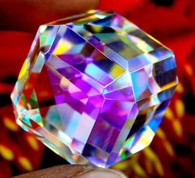 #ad 111 Ct Natural Mystic Topaz Rainbow Color Cube Cut Certified Gemstone $23.19