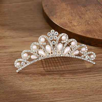 #ad Children Mini Crowns Hair Comb Crystal Princess Crown Bridal Tiaras For Women $12.00