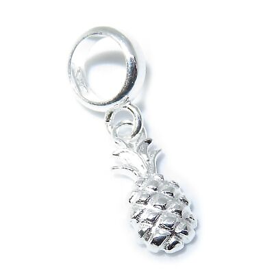 #ad Pineapple Tiny 2D bead sterling silver charm .925 x 1 Pineapples. $26.75