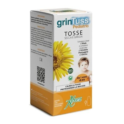 #ad Aboca GRINTUSS Pediatric Syrup Dry and Fatty Cough Honey 128gr $23.99