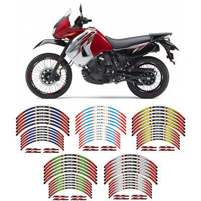 #ad Reflective Outer Tire Rim Stickers Wheels Decal Tape For KAWASAKI KLR650 KLR 650 $17.09