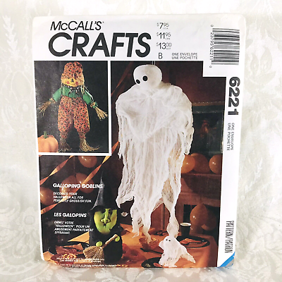 #ad McCall#x27;s Craft Pattern 6221 Halloween Fall Scarecrow Ghost Witch Uncut 1992 $4.89