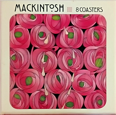 #ad Art Nouveau Mackintosh Designer Coasters Boxed Set of 8 Cork Rose amp; Teardrop $7.12