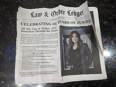 #ad Limited Edition Law amp; Order: SVU 25th Anniversary Pop Up Exclusive Newspaper $19.99