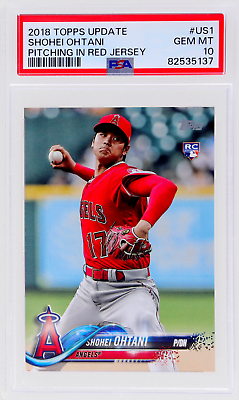 #ad PSA 10 SHOHEI OHTANI 2018 TOPPS UPDATE PITCHING RED JERSEY DODGERS RC GEM MINT $149.99
