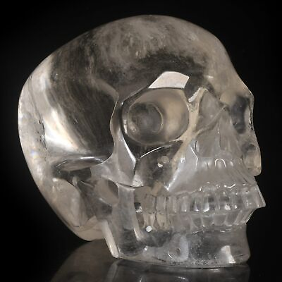 #ad 4.96quot; Natural Clear Quartz Crystal Hand Carved Skull HeadReiki Healing#37N05 $350.00