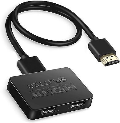 #ad HDMI Splitter 1 In 2 Out 4K UHD HD 1080P 2 Port Repeater Splitter Amplifier 1x2 $12.99