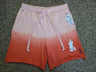 #ad DISNEY Parks Spirit Jersey Mickey Coral Orange Tie Dye Shorts Sz SMALL NWT $44.99