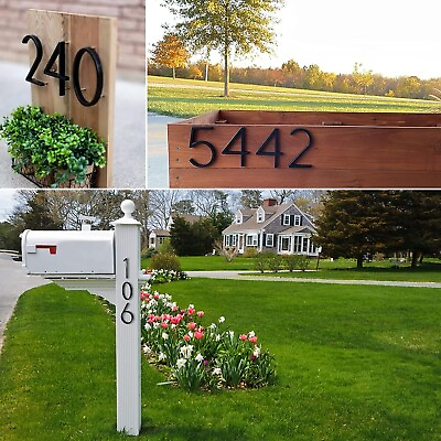 #ad 5 Inch Floating House Number Mailbox Door Numbers Sign Metal Modern Black $5.99