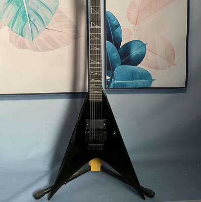 #ad Custom JK King V Black Electric Guitar EMG Pickups 6Strings Floyd Rose Bridge $297.60