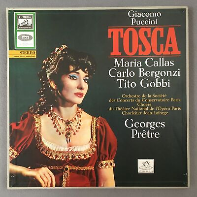 #ad B221 Puccini Tosca Callas Pretre 2LP Electrola Angel ED1 SMA 18 001 002 Stereo $74.90
