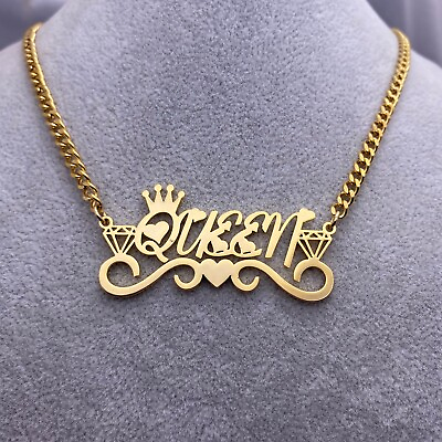 #ad Personalized Pendant Stainless Steel Custom Name Necklace for Women Girl Gift $19.24