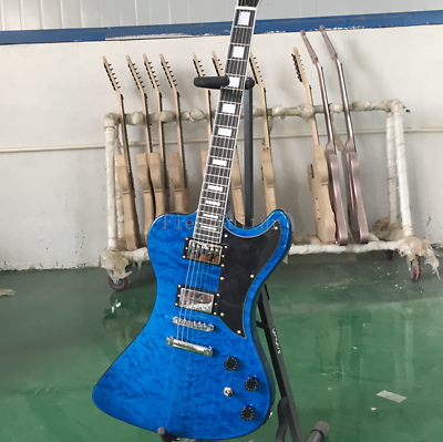 #ad Blue Solid Electric Guitar Solid Black Fretboard Black Pickguard Mahogany Body $277.40