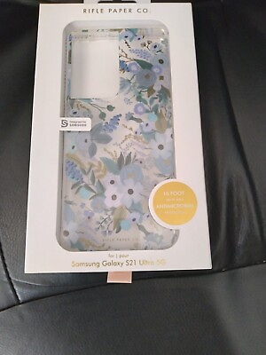 #ad Rifle Paper Co. Series Case for Samsung Galaxy S21 Ultra 5G Garden Party Blue $12.99