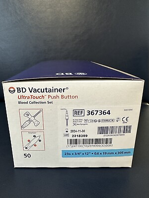 #ad Vacutainer Butterfly 23g 367364 Pack Of 50 $27.29