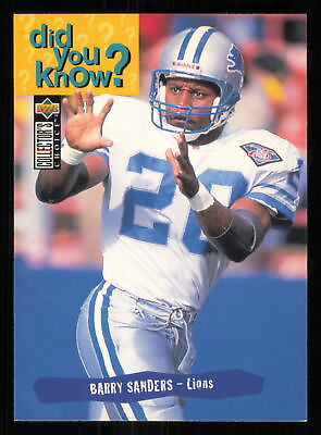 #ad 1995 Collector#x27;s Choice #31 Barry Sanders Football Card Near Mint or Better $3.30