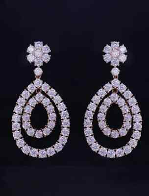 #ad Elegant Design Drop Earrings For Women 925 Sterling Silver Wedding Jewelry Gift. $264.82