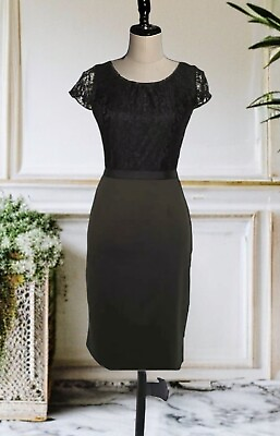#ad Laura Ashley Dress Black Size 12 stretch Lace Party Cocktail Occasion VGC GBP 9.99