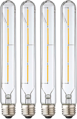 #ad T10 Led Long Bulbs4W Dimmable Tubular Bulb40 Watt EquivalentE26 Edison 4 Pack $34.99